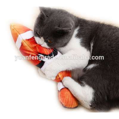 Plush robot fish toy electric cat kicker fish toy auto moving with catnip for cat play, exercise and chew